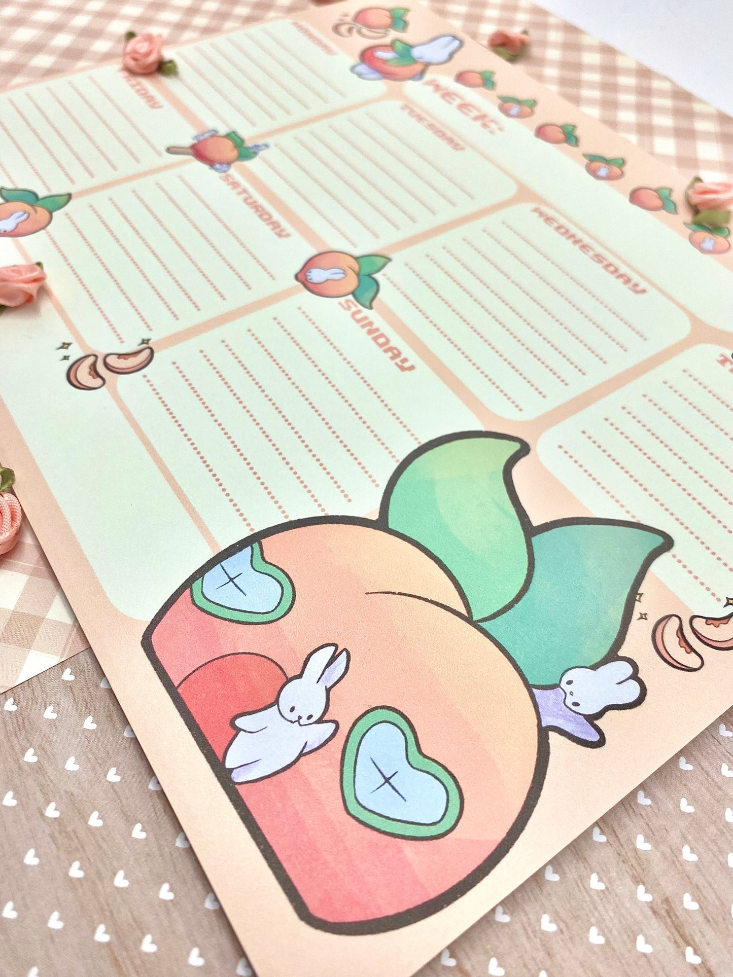 Peaches and Bunnies Weekly Planner