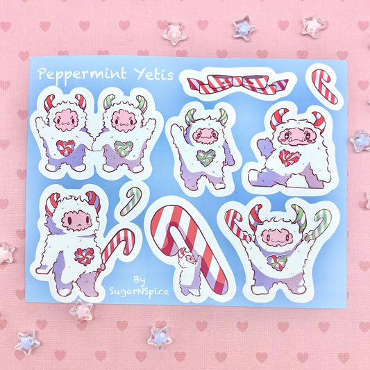 Peppermint Yetis Matte Sticker Sheet