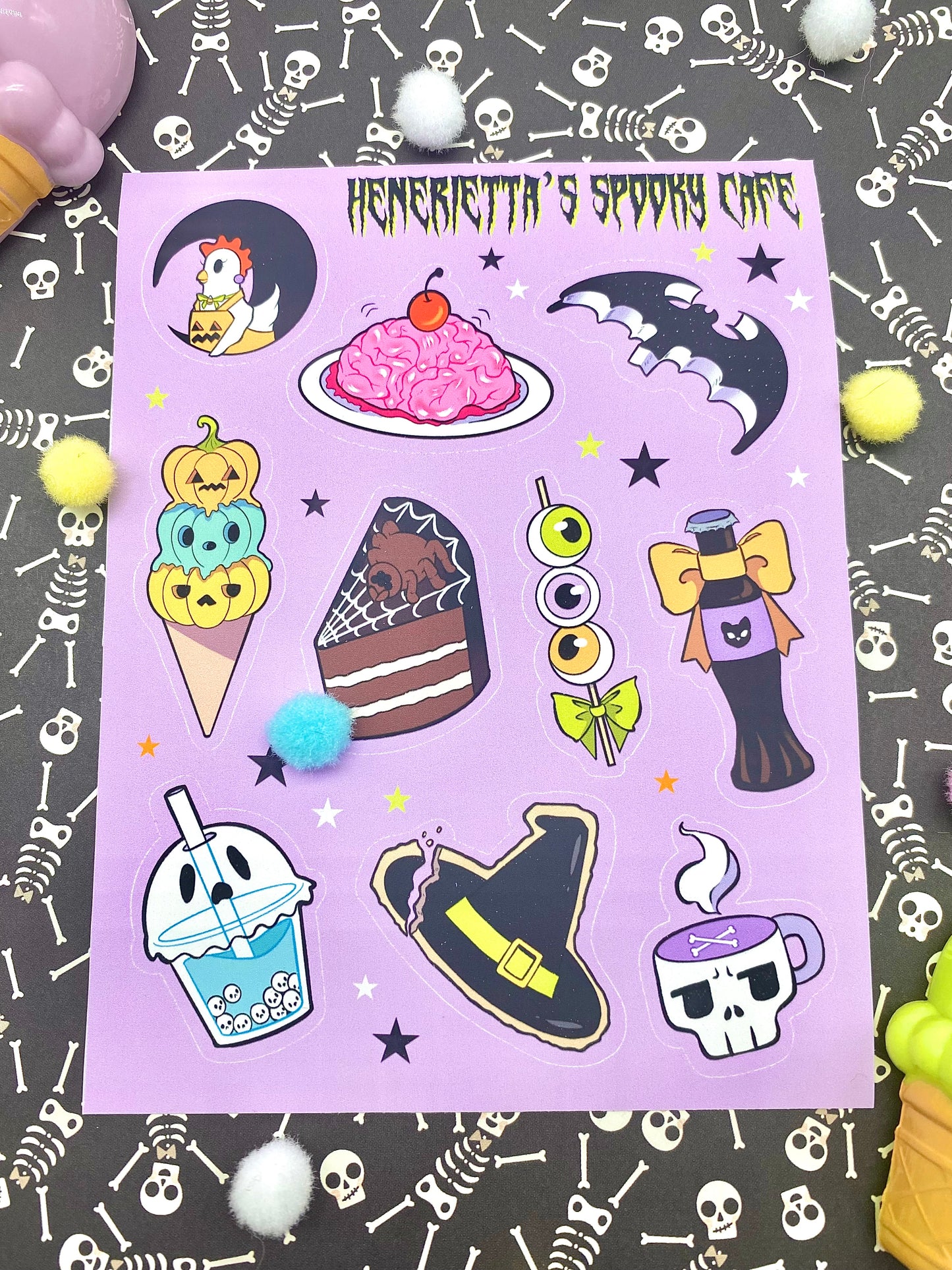 Henrietta's Spooky Cafe Sticker Sheet