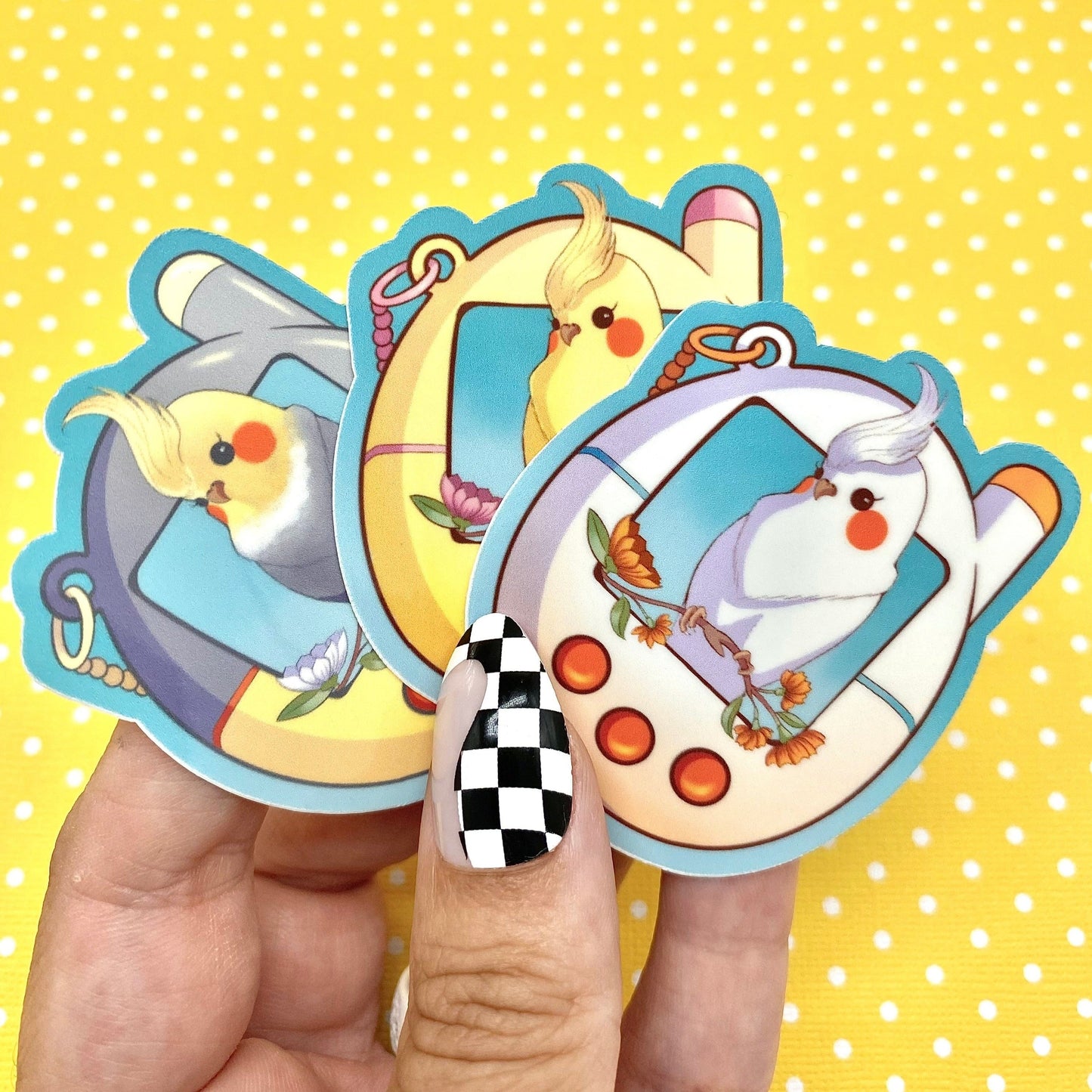 Cockatiel Tamagotchi vinyl stickers