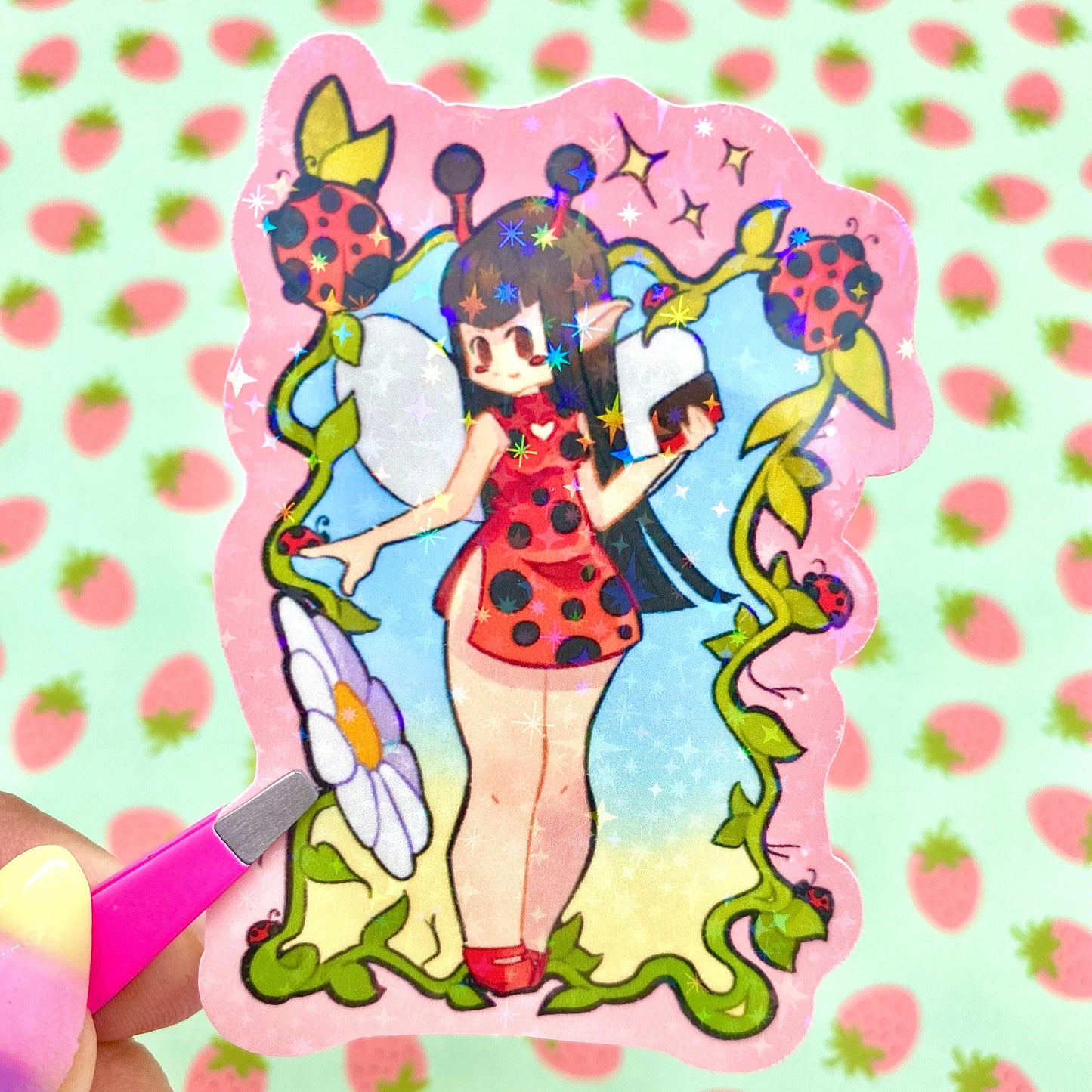 Ladybug Holographic vinyl sticker (Copy)