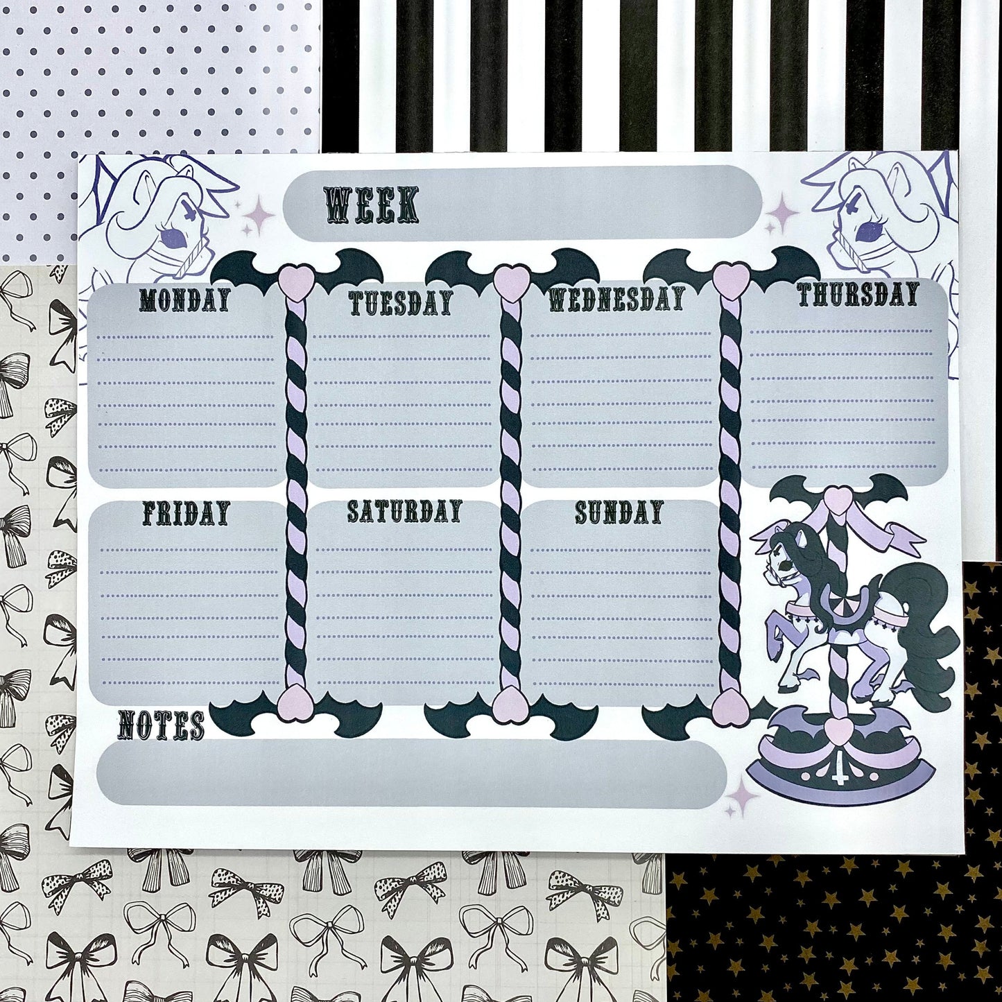 Goth Carousel Weekly Planner