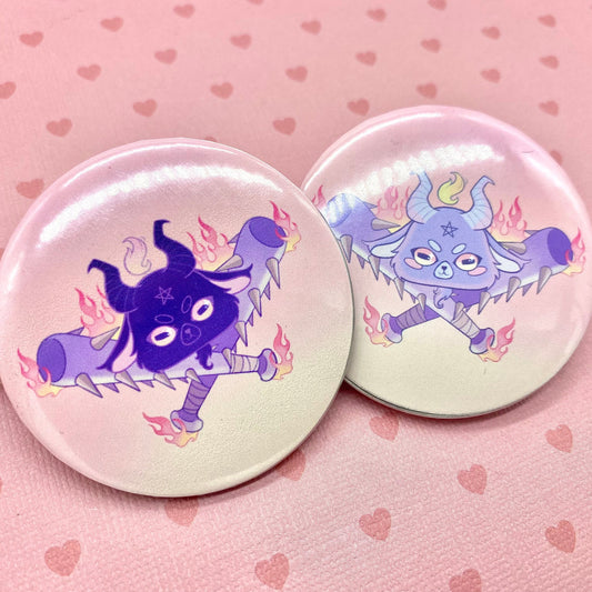 Baphomet Bats Button Pin