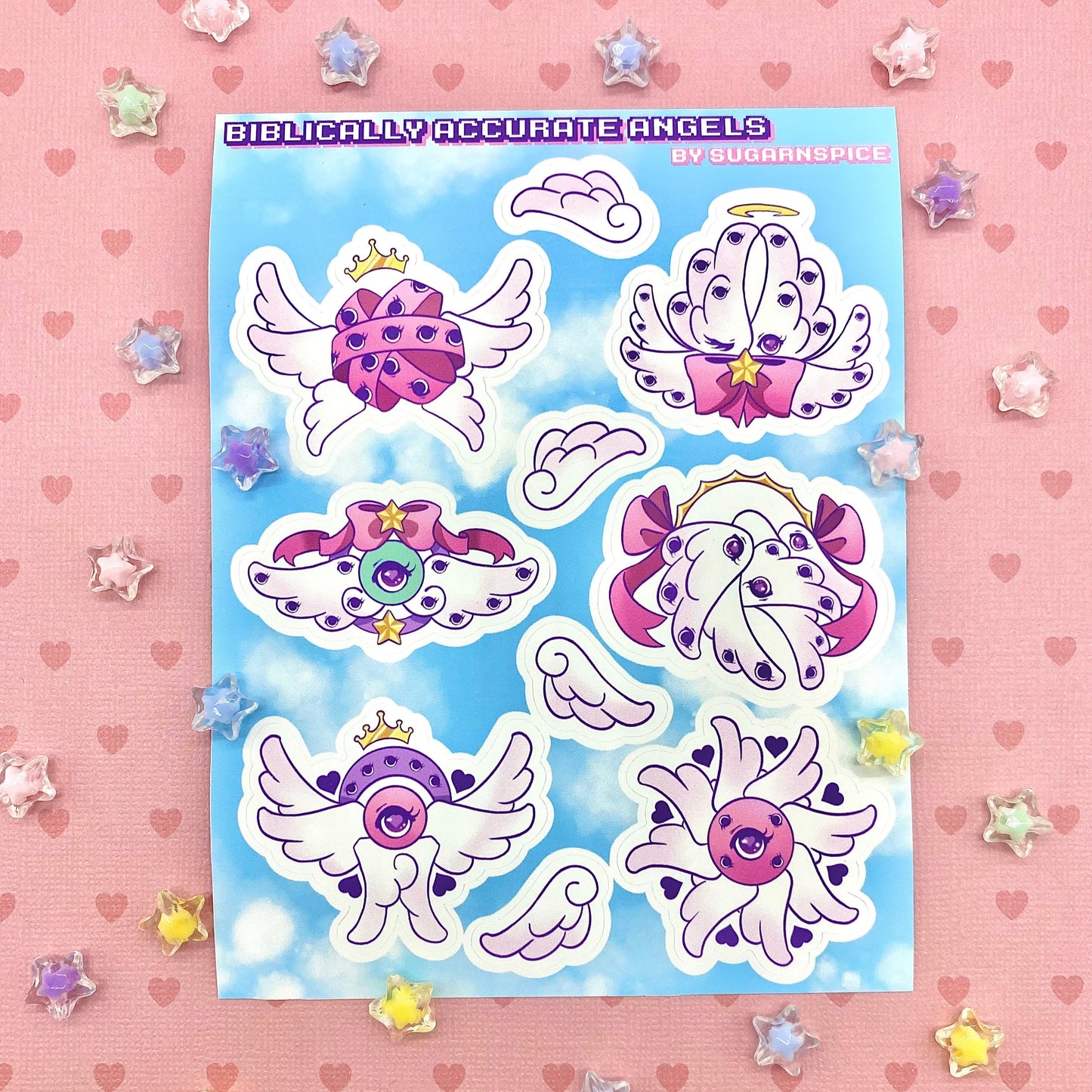 Biblically Accurate Kawaii Angels Sticker Sheet