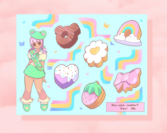 Pastel Girl Scout Sticker Sheet