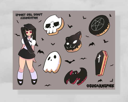 Spooky Girl Scout Sticker Sheet