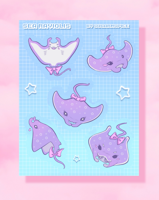 Sea Raviolis Manta Rays Sticker Sheet