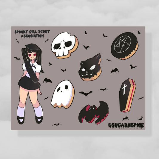 Spooky Girl Scout Sticker Sheet