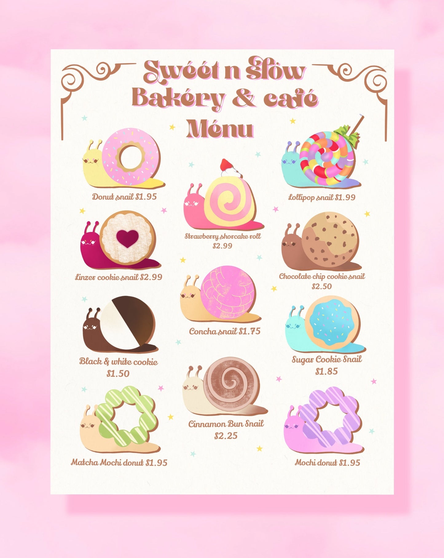 Sweet n Slow Bakery Snails art print