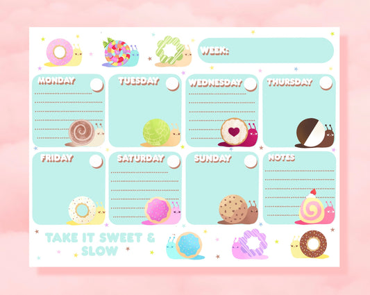 Sweet Snails Weekly Planner