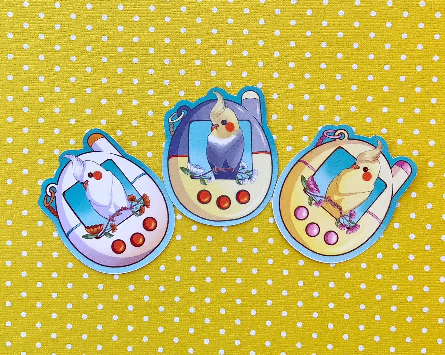 Cockatiel Tamagotchi vinyl stickers