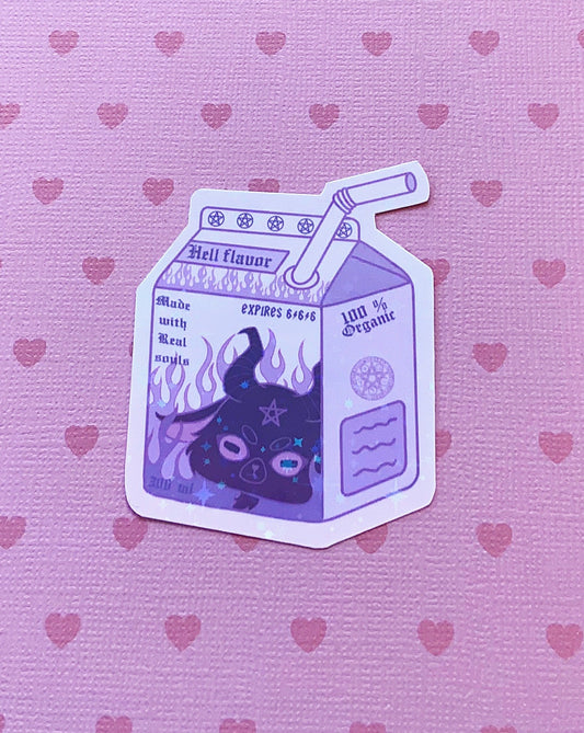 Baphomet Juice Box holographic vinyl sticker