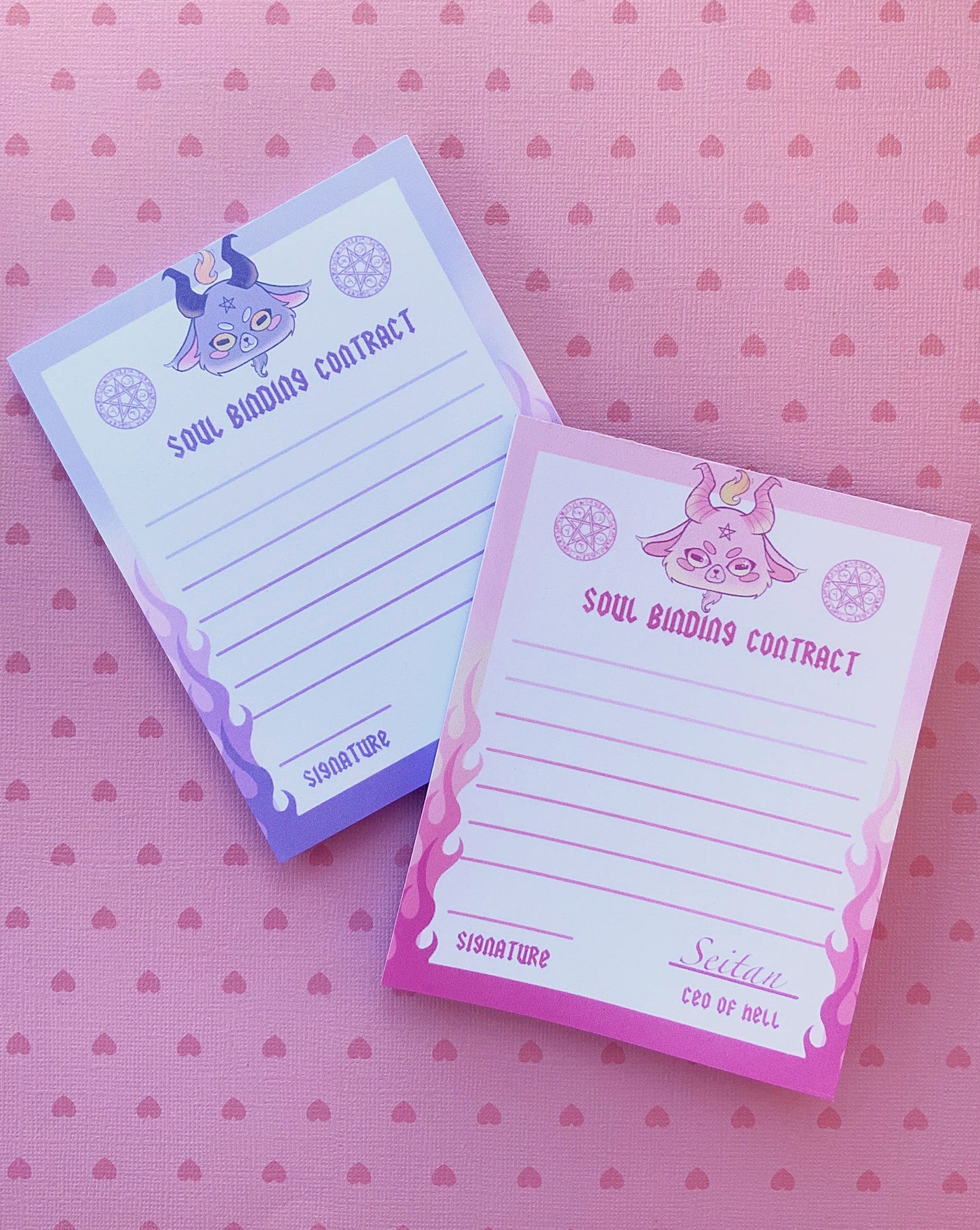 Baphomet Soul Binding Contract Notepad