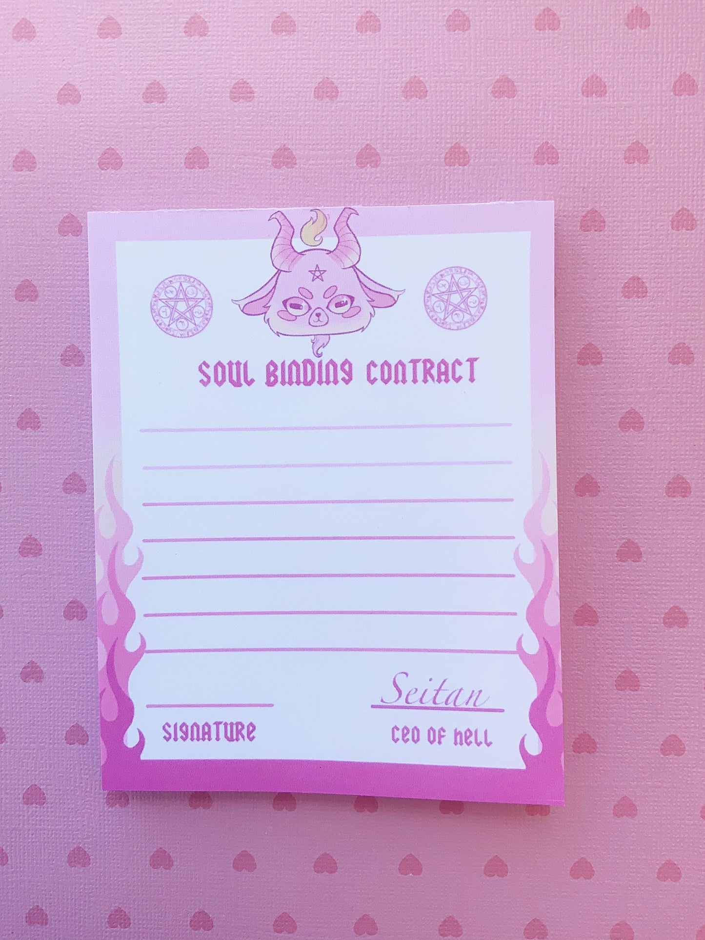 Baphomet Soul Binding Contract Notepad