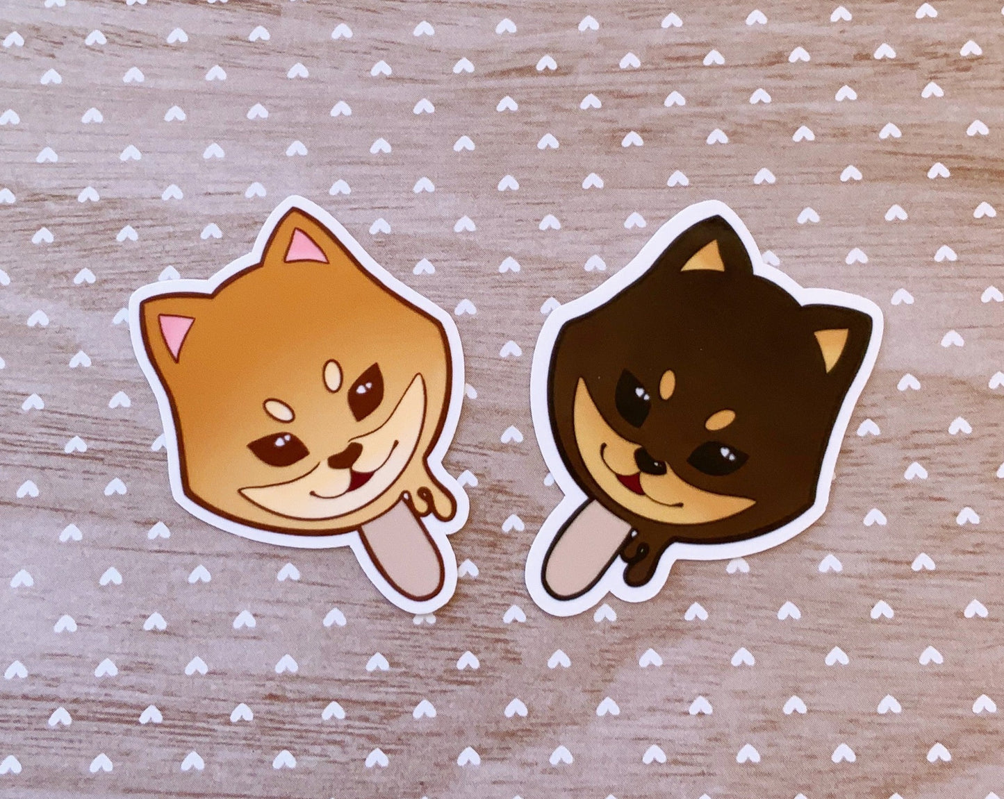 Shiba Inu Pops vinyl sticker set of 2