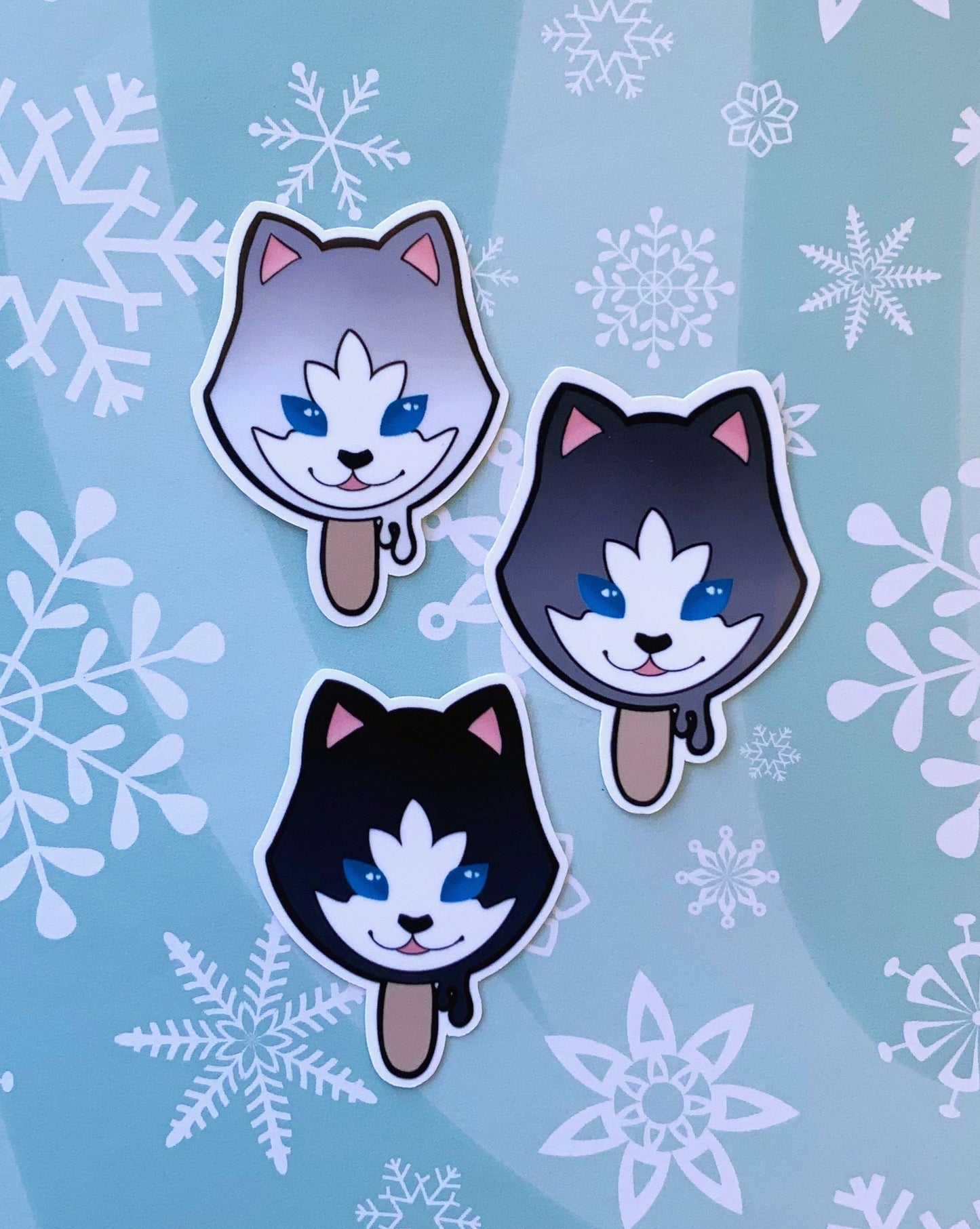 Husky Pops sticker set of 3 vinyl stickers