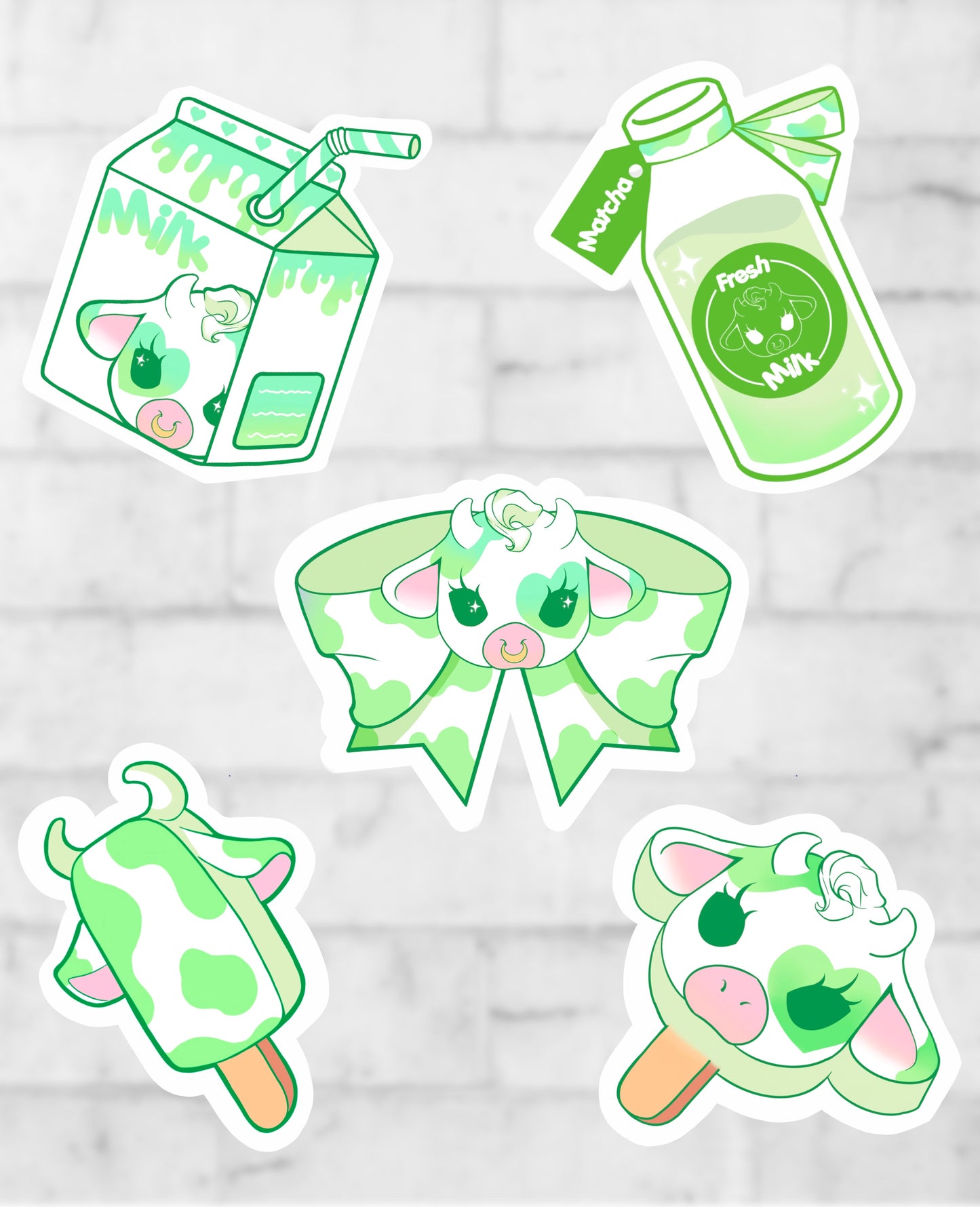 Moolisa vinyl sticker set of 5 laptop/decals available in 7 colors