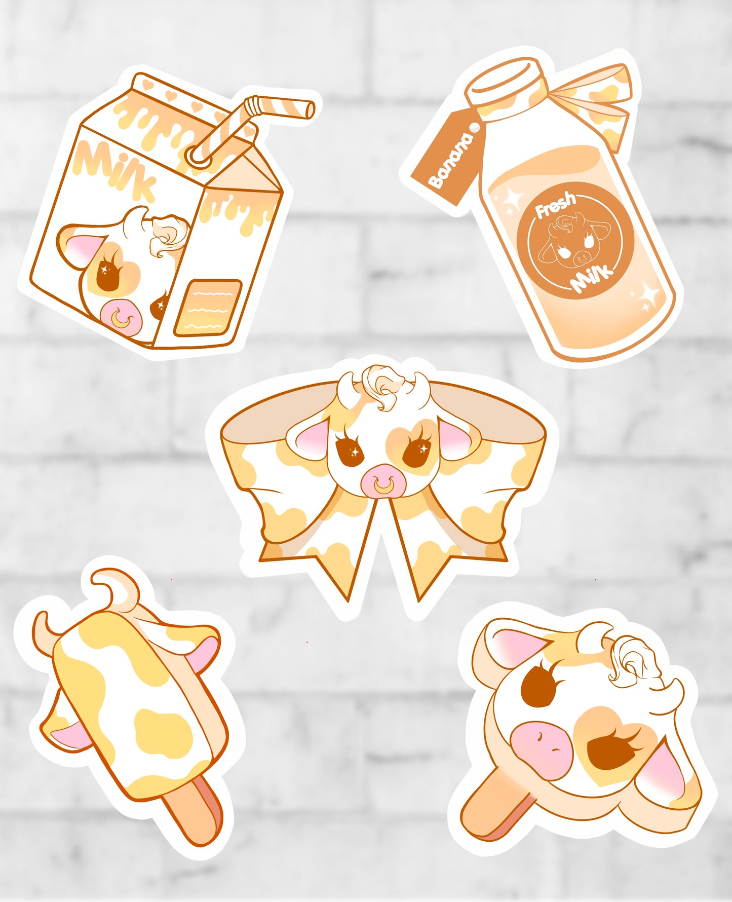 Moolisa vinyl sticker set of 5 laptop/decals available in 7 colors