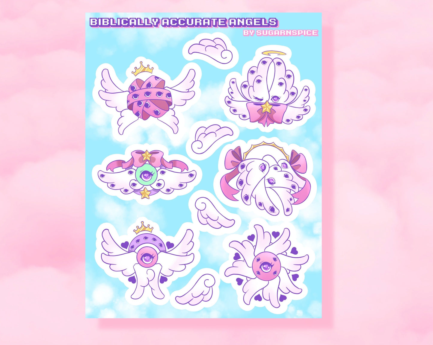 Biblically Accurate Kawaii Angels Sticker Sheet