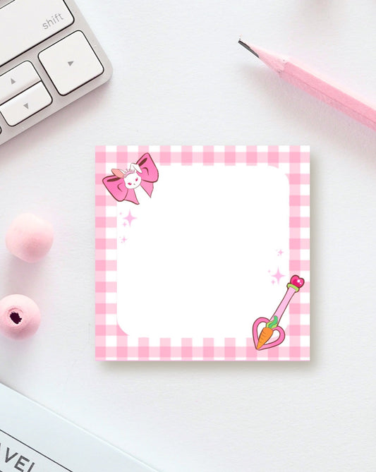 Bunni Pink Gingham Memopad