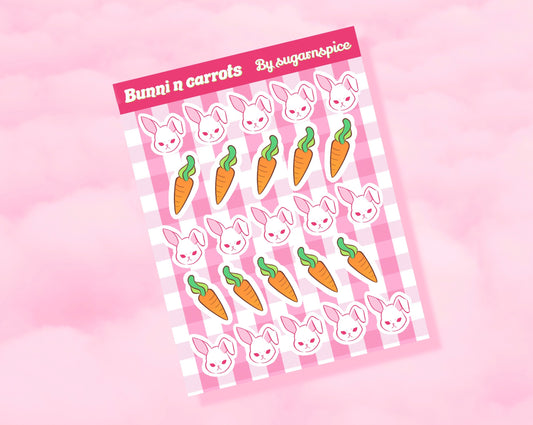 Bunni n Carrots planner Sticker Sheet