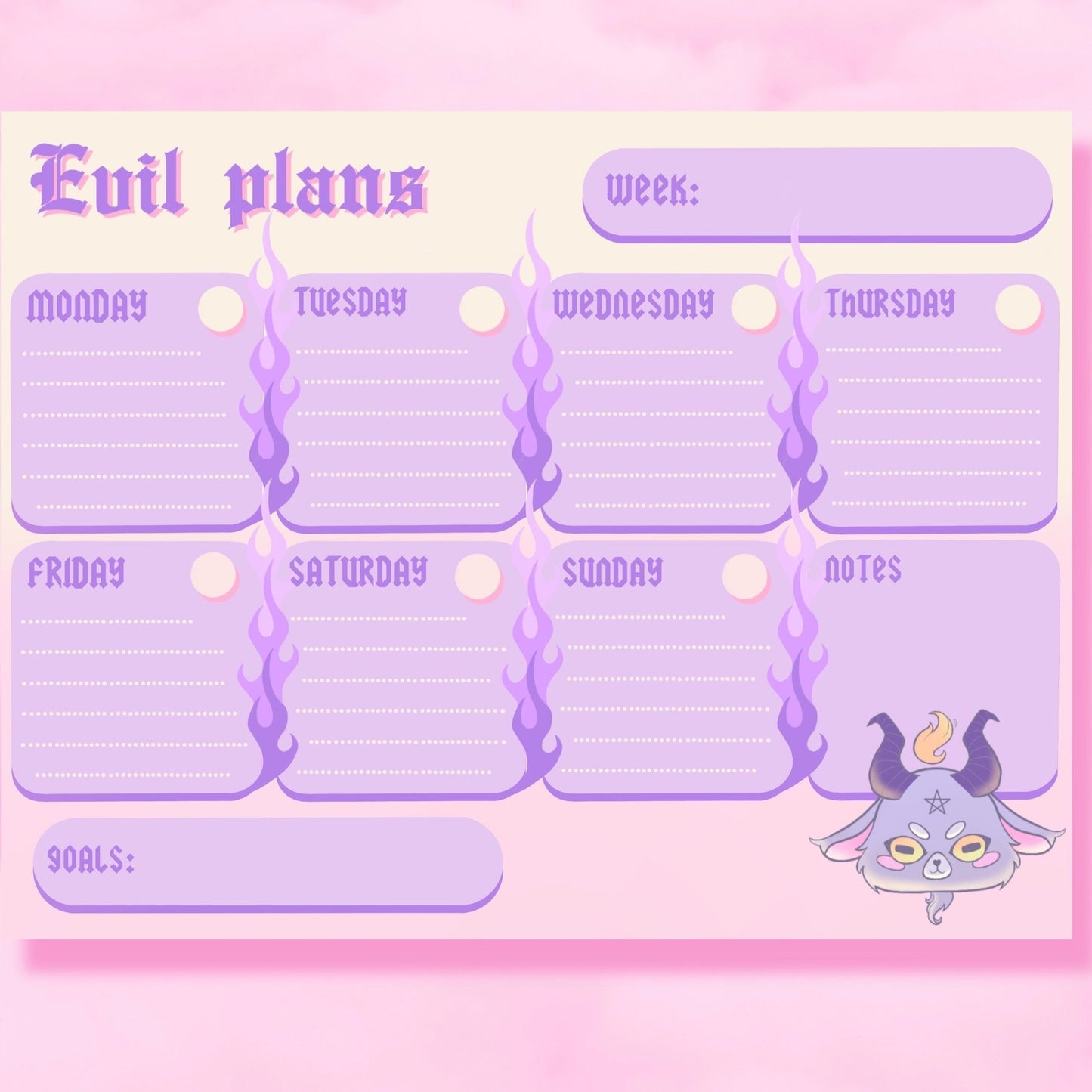Baphomet Evil Plans Weekly Planner