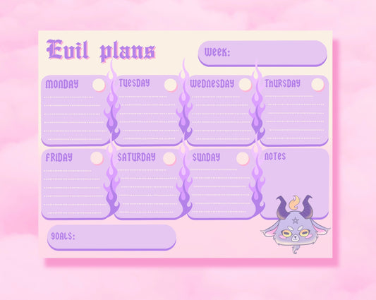 Baphomet Evil Plans Weekly Planner