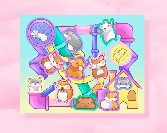 Hamster Hell Deer Deco Sticker Sheet