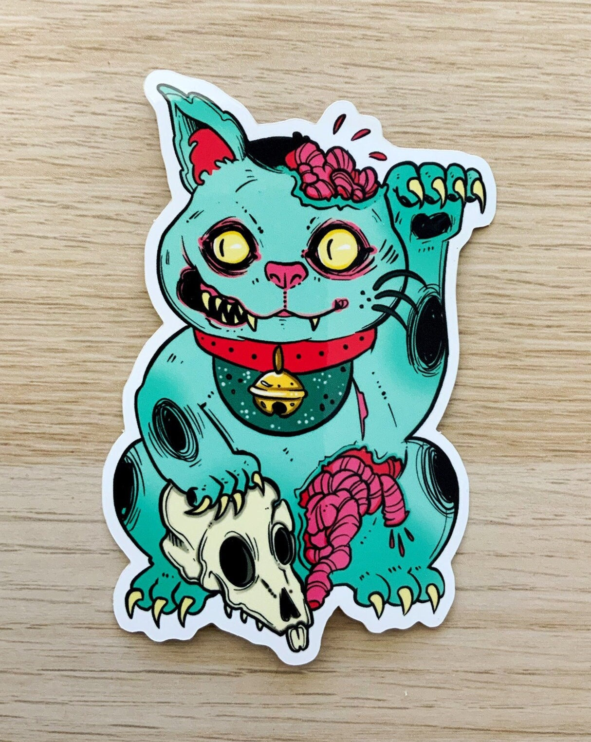 Zombie kitty Monster Cat vinyl sticker