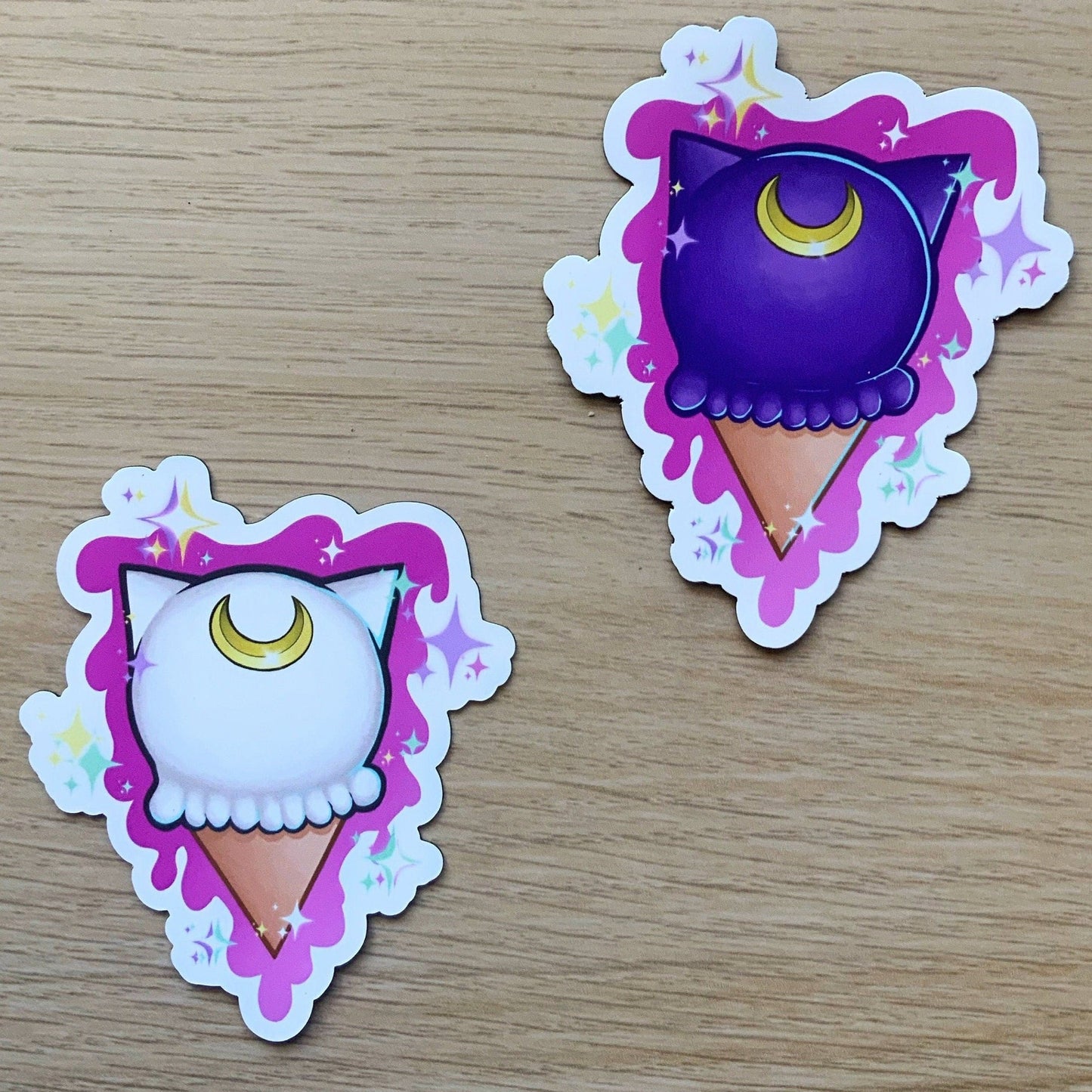 Sailor Moon Artemis Luna ice cream cone magnets (set of 2)