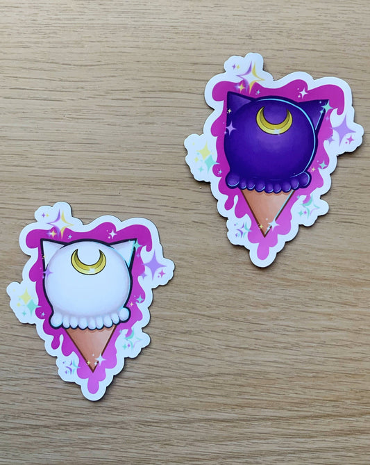 Sailor Moon Artemis Luna ice cream cone magnets (set of 2)