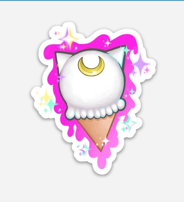 Sailor Moon Artemis Luna ice cream cone magnets (set of 2)