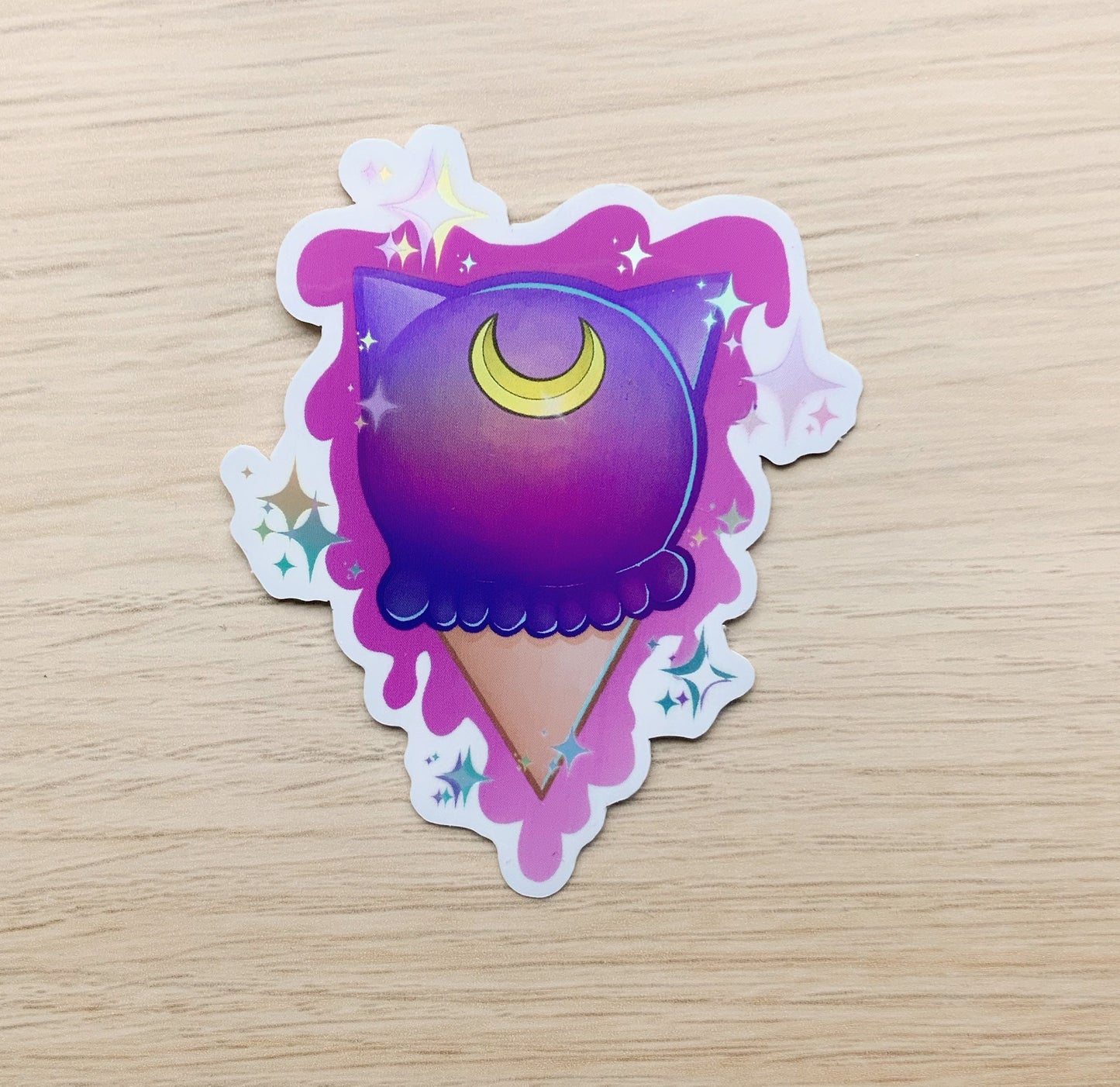 Sailor Moon Artemis & Luna holographic vinyl sticker