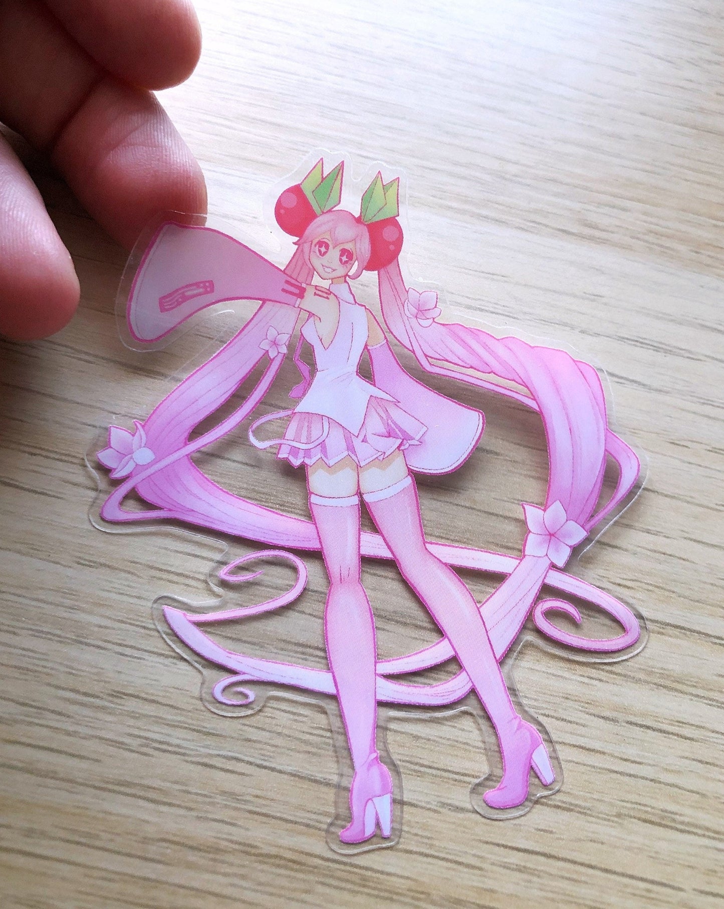 Sakura miku clear vinyl sticker