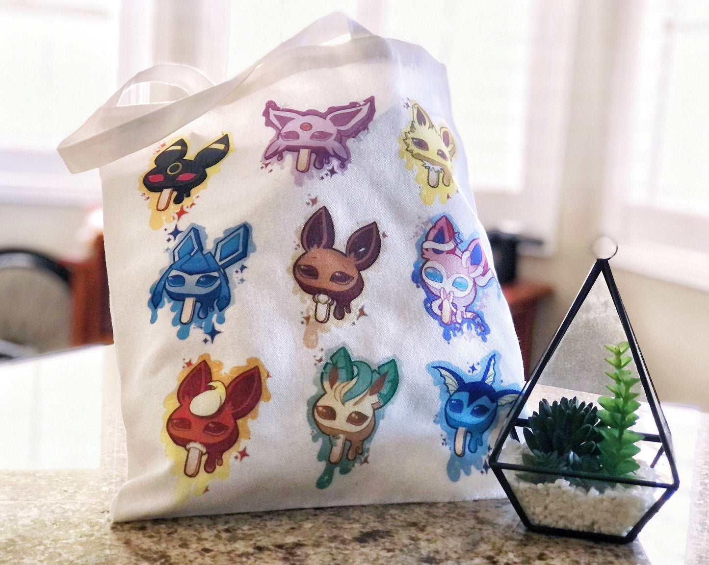 Pokémon eeveelutions ice cream tote cotton canvas bag