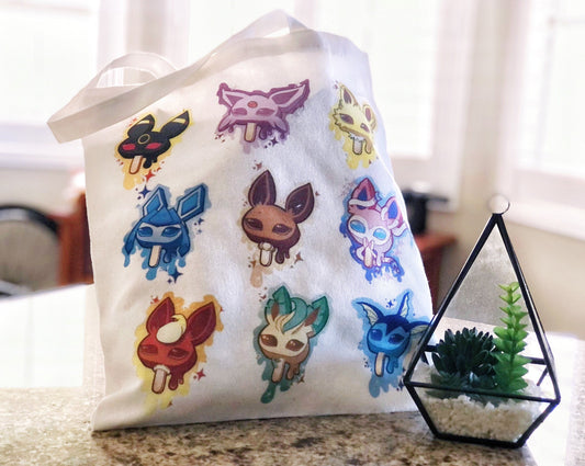 Pokémon eeveelutions ice cream tote cotton canvas bag