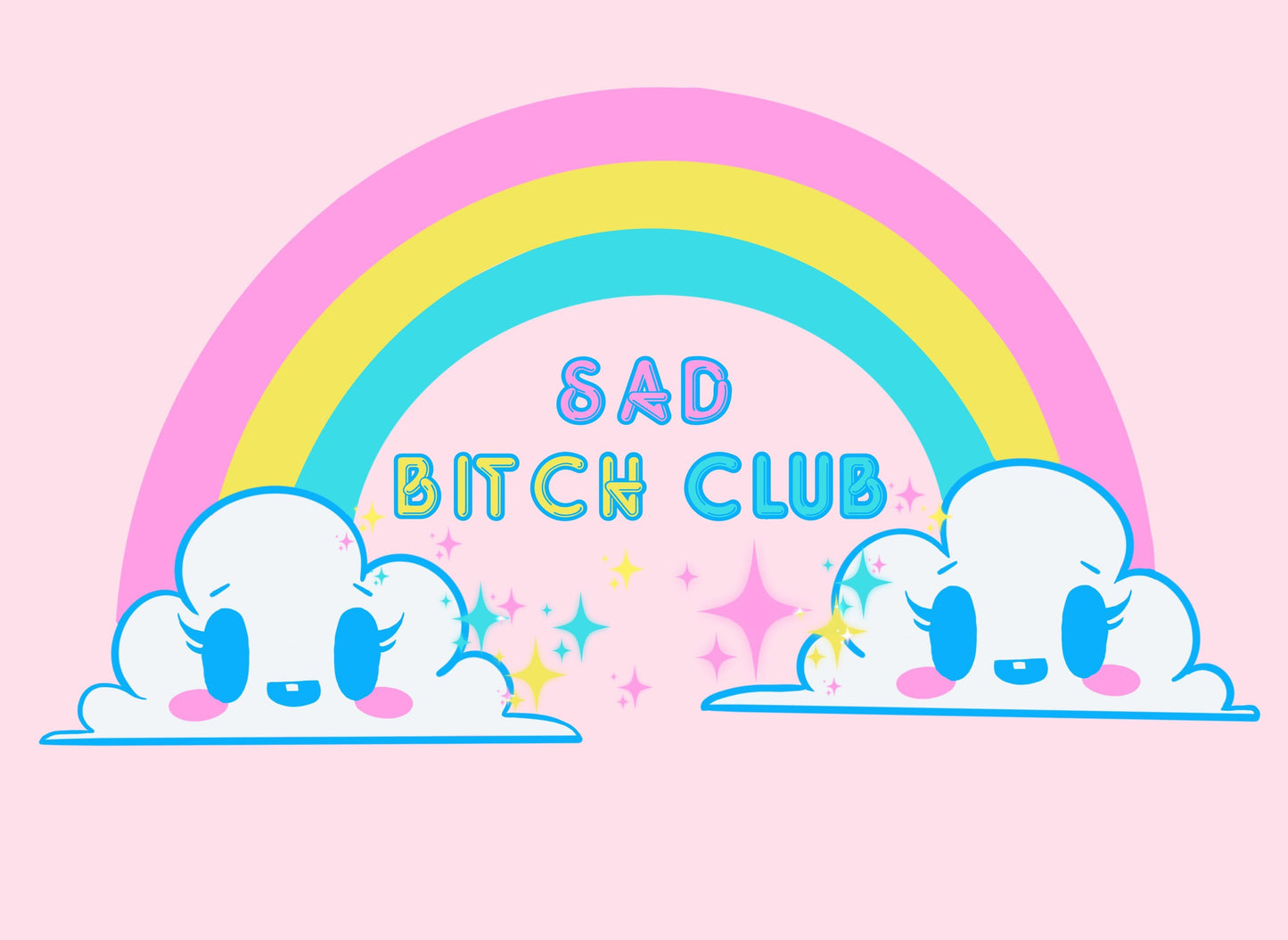 Sad b*tch club rainbow clear vinyl sticker