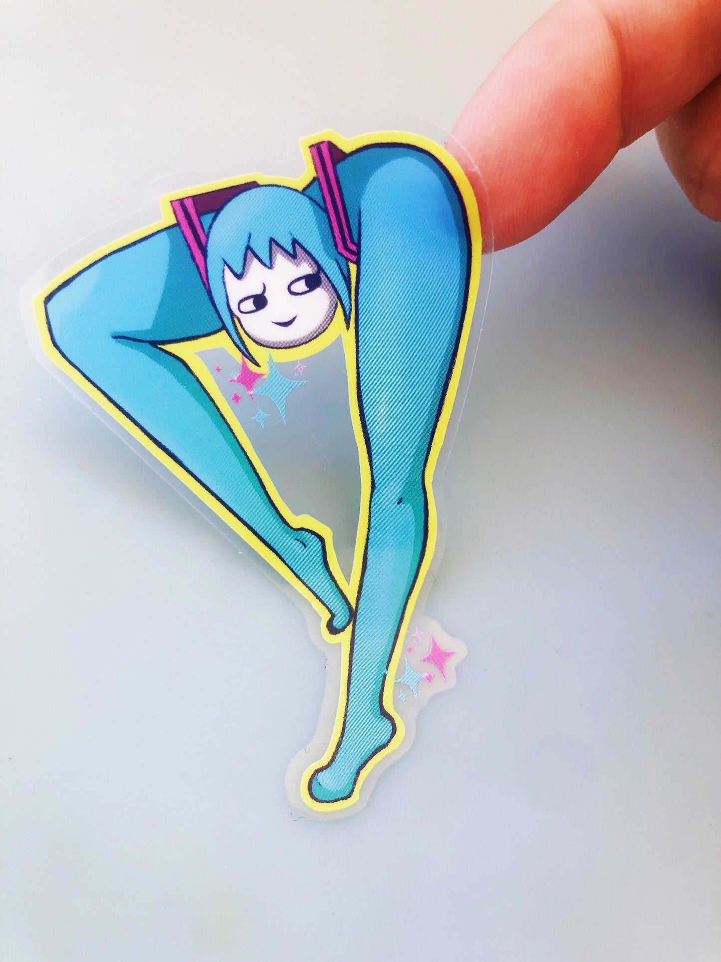 Hatsune Miku shiteyanyo vocaloid clear vinyl sticker cute laptop decal