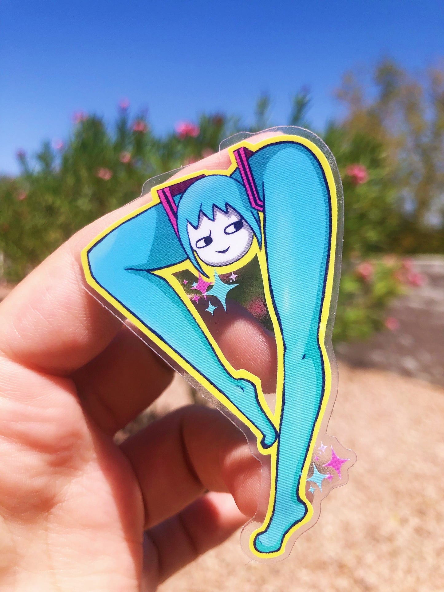 Hatsune Miku shiteyanyo vocaloid clear vinyl sticker cute laptop decal