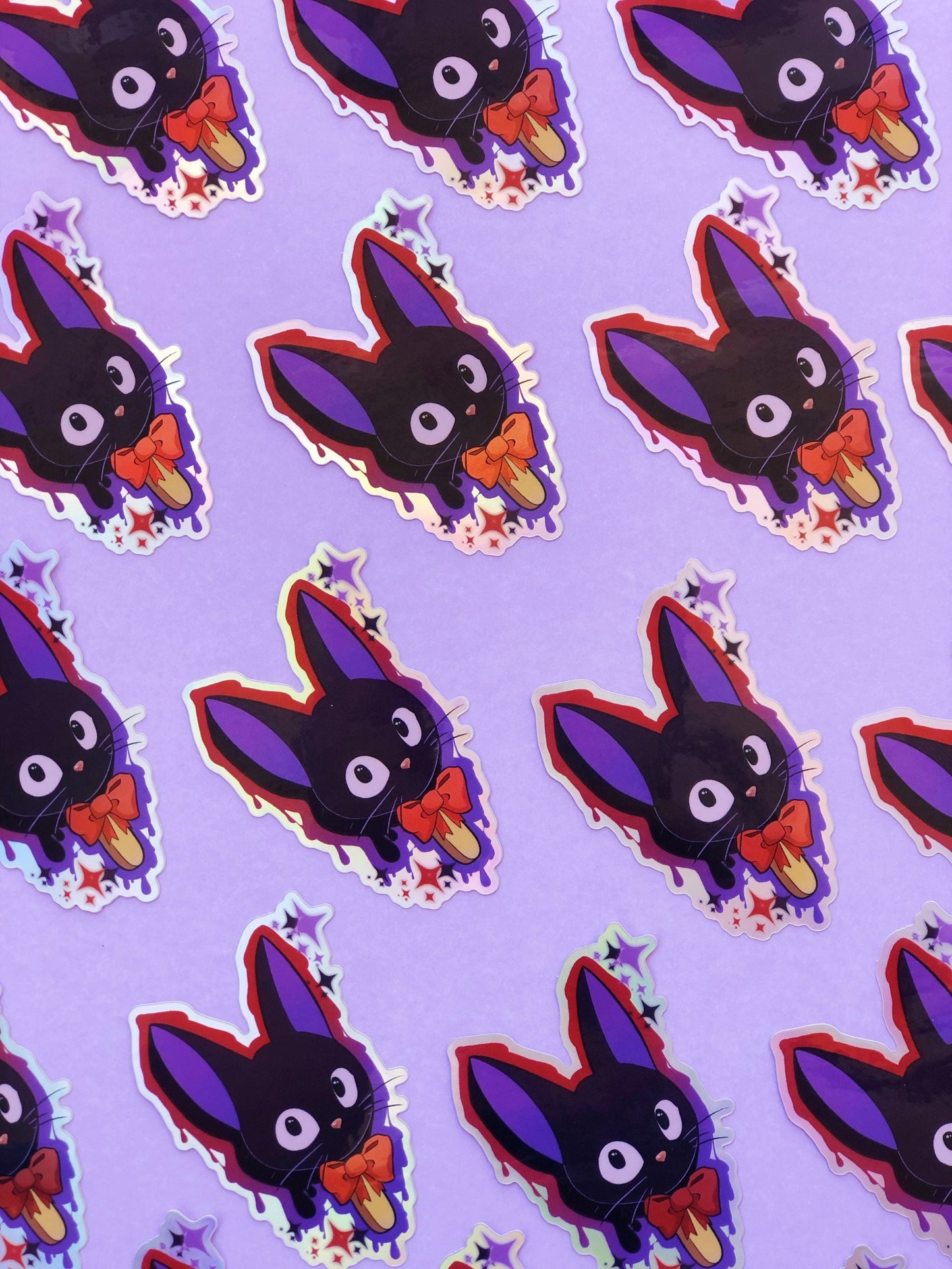 Kiki’s delivery service Jiji ice cream pop holographic vinyl sticker