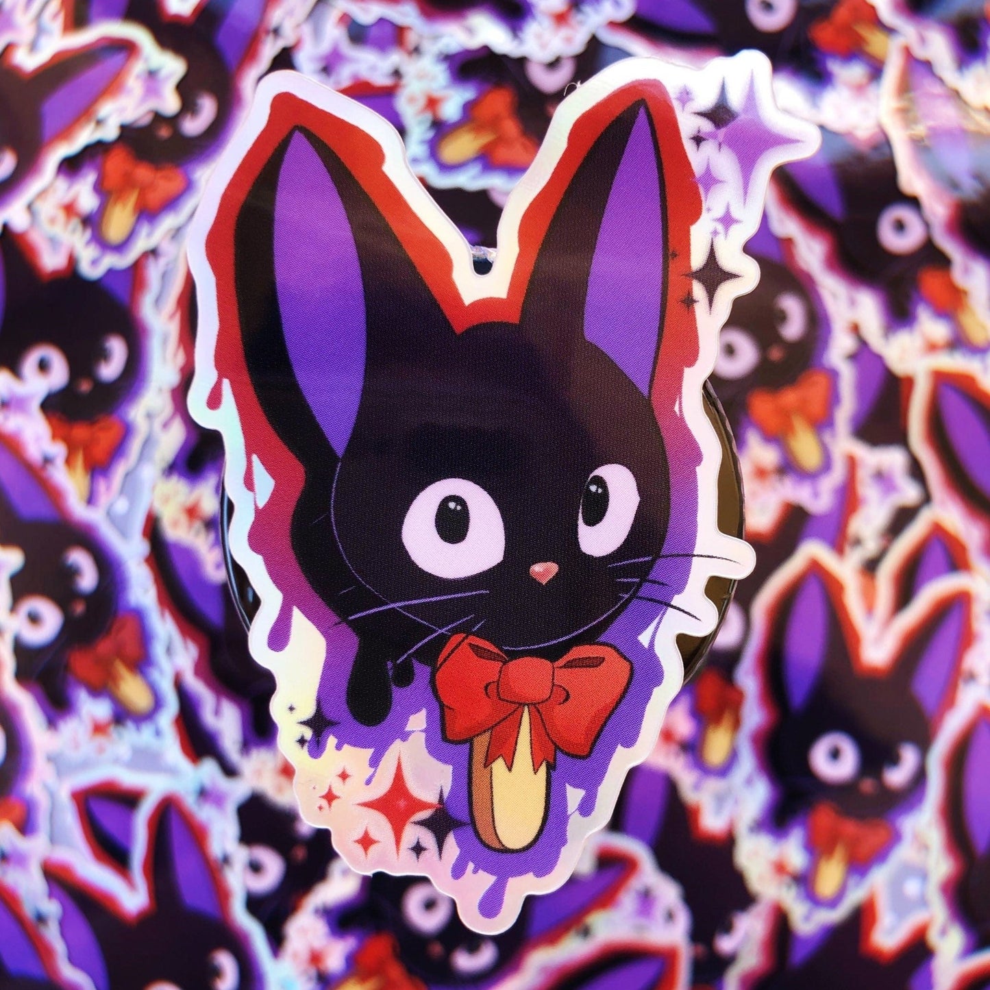 Kiki’s delivery service Jiji ice cream pop holographic vinyl sticker