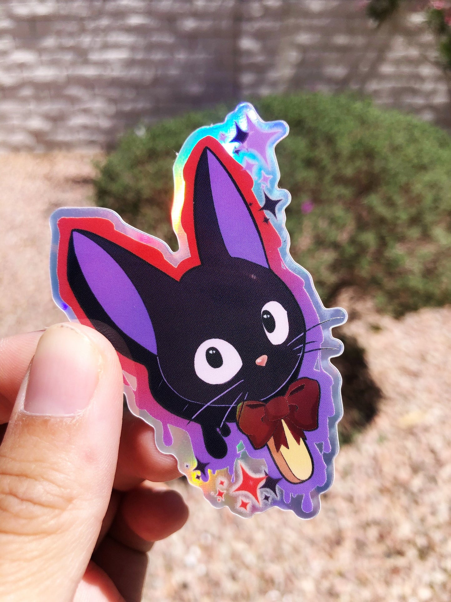 Kiki’s delivery service Jiji ice cream pop holographic vinyl sticker