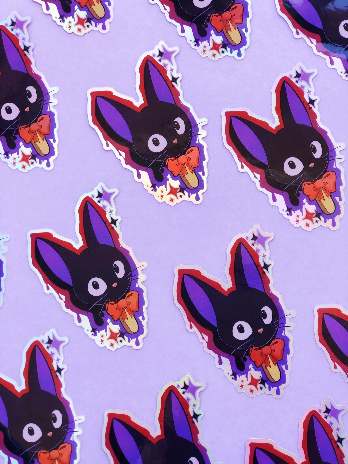 Kiki’s delivery service Jiji ice cream pop holographic vinyl sticker