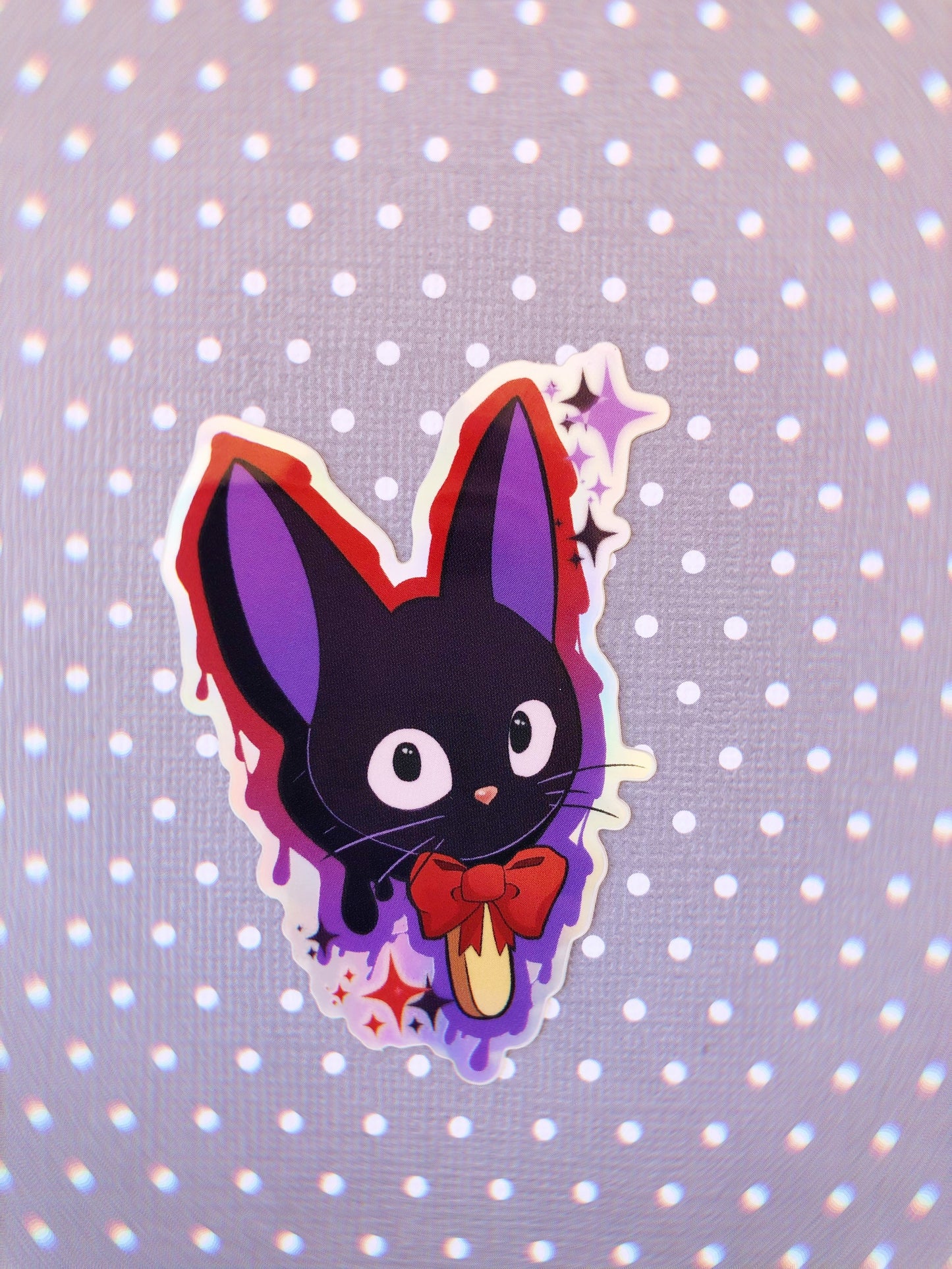 Kiki’s delivery service Jiji ice cream pop holographic vinyl sticker