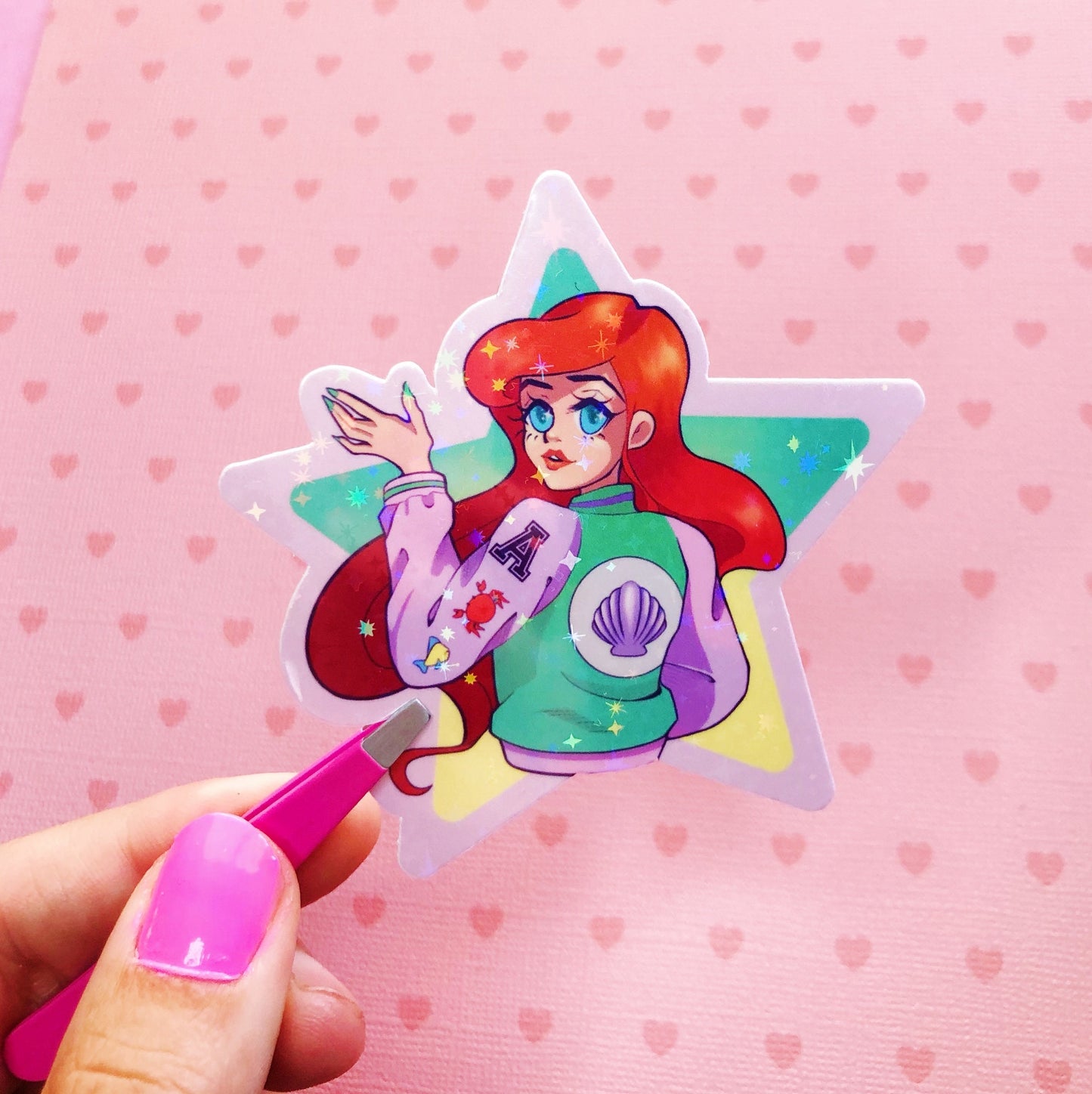 Varsity Princesses Holographic vinyl stickers