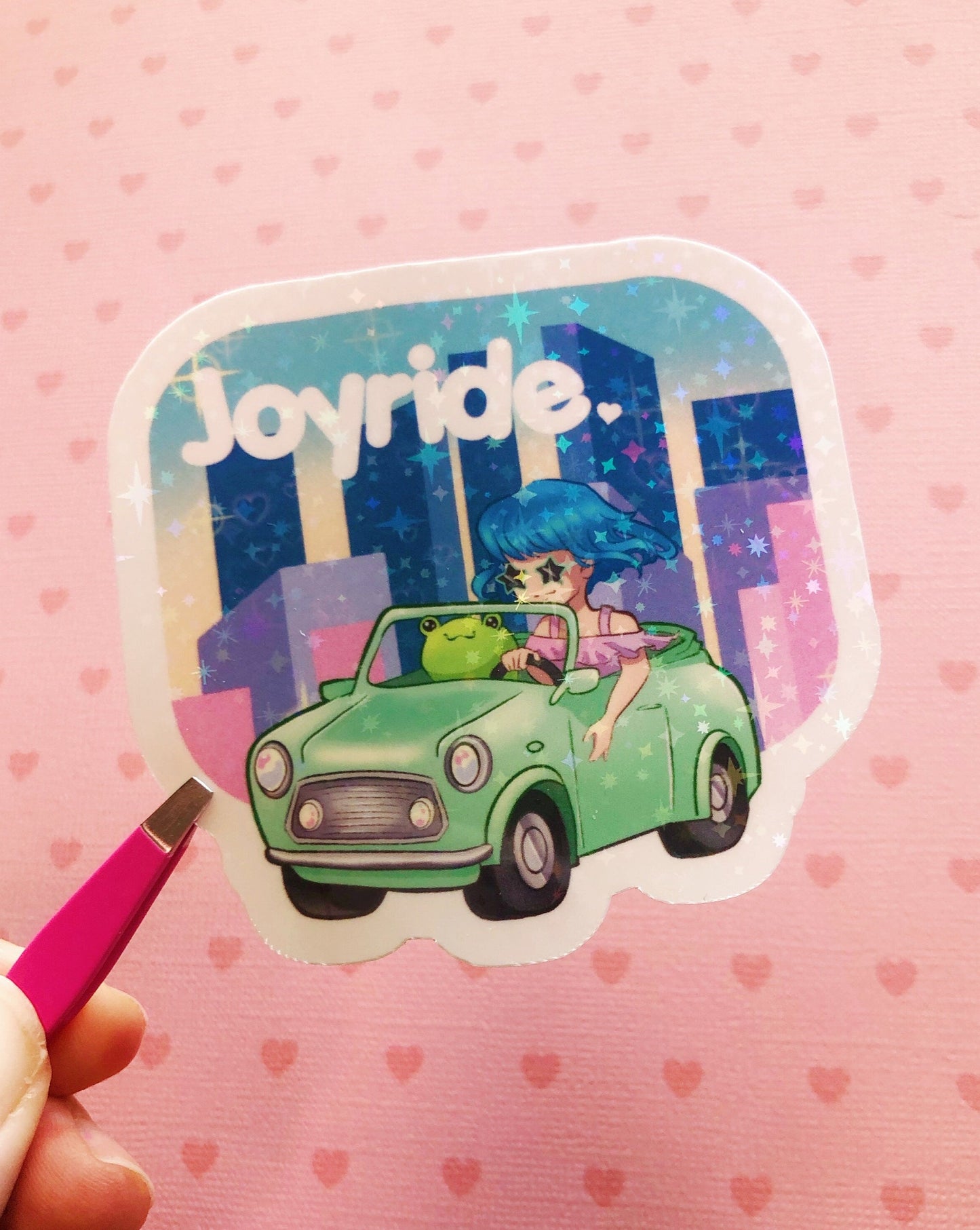 Joyride with friends holographic vinyl sticker