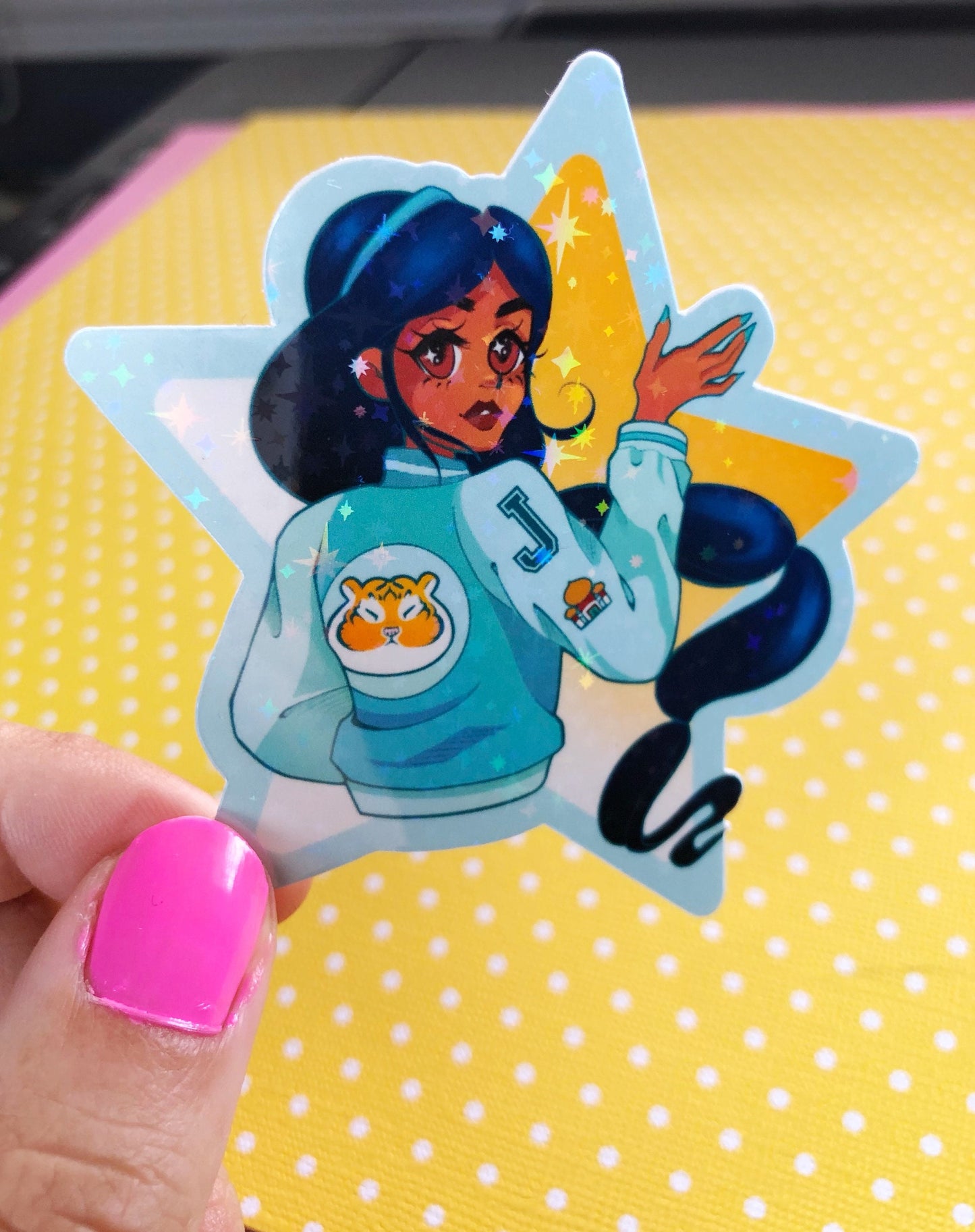 Varsity Princesses Holographic vinyl stickers