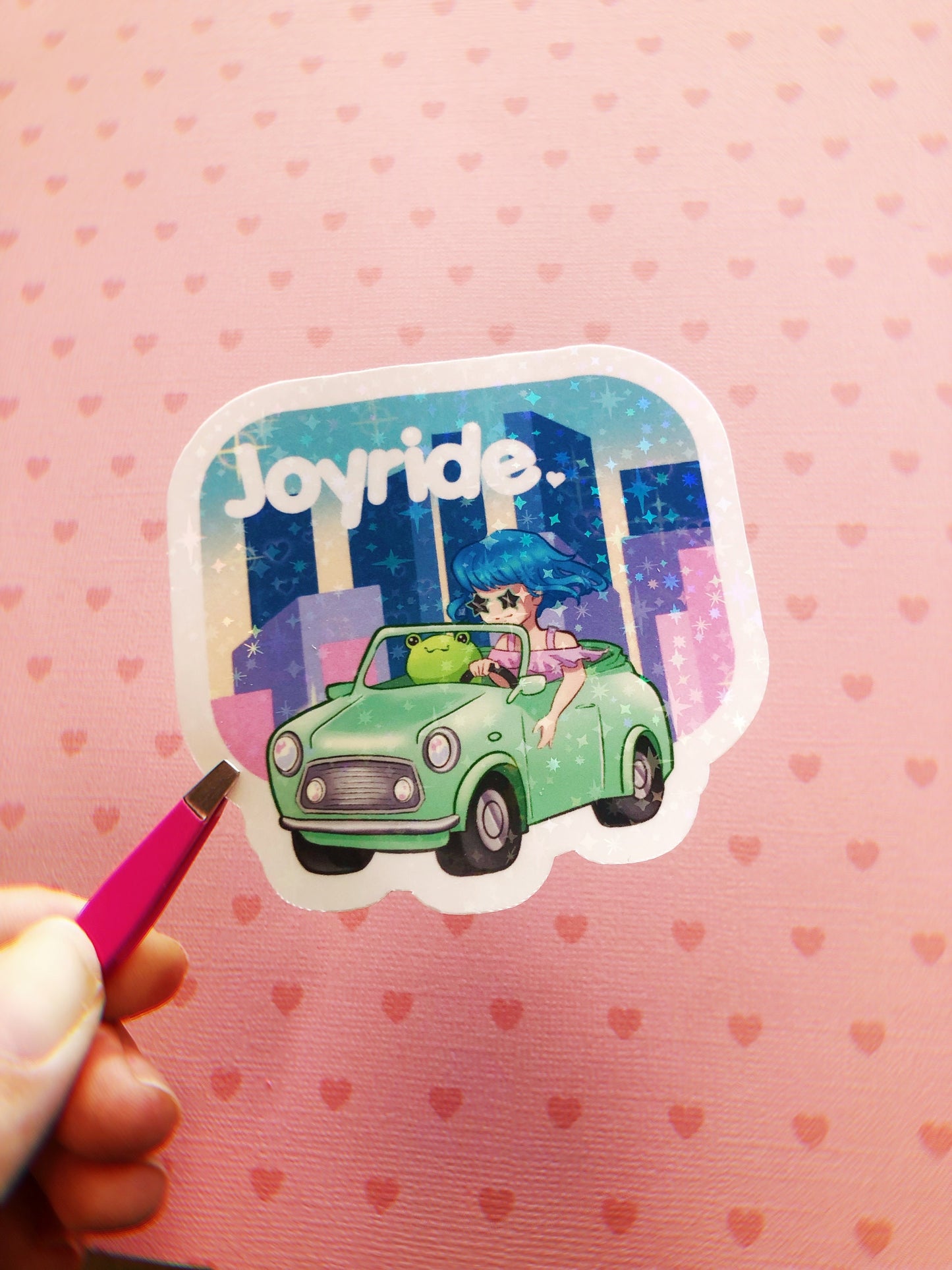 Joyride with friends holographic vinyl sticker