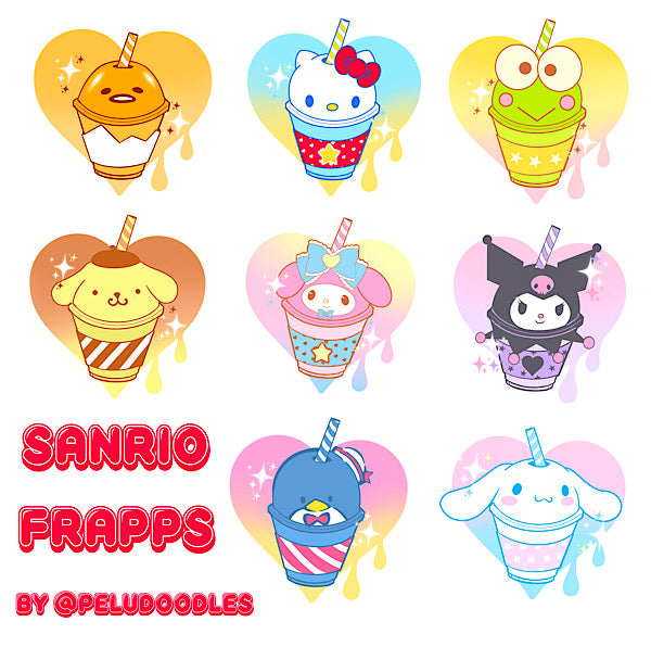 Sanrio Fraps vinyl sticker pack of 8