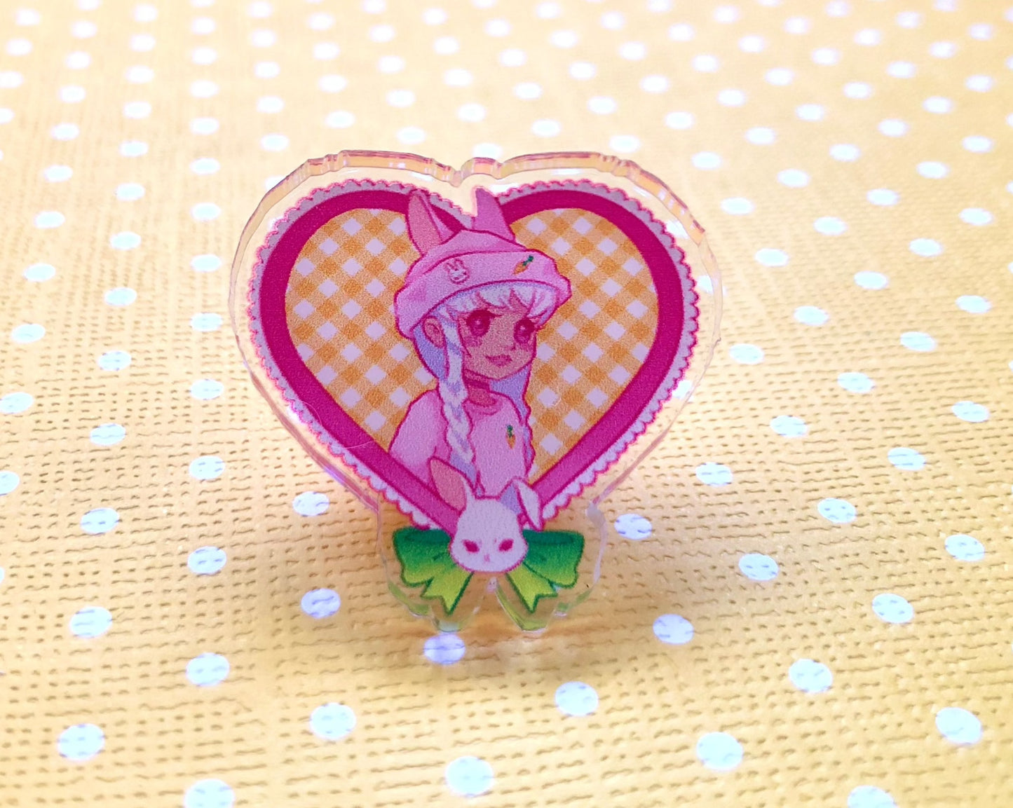 Bunni Gingham Acrylic Pin